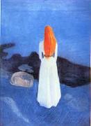 Edvard Munch Young Girl on a Jetty painting